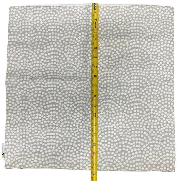 Abstract Gray White Polka Dot Indoor Outdoor Throw Pillow Cover Case Thick 17.5” - Picture 4 of 5